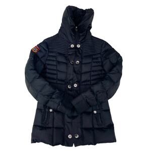 Vintage Y2K Triple F.A.T. Goose 100% Down Puffer — Crest Patch Mixed Quilt Black